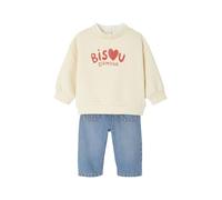 VERTBAUDET Ensemble Sweat-Shirt et Jean Large bébé Vanille 6M(67CM)