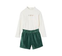 VERTBAUDET Ensemble T-shirt + short en velours fille vert 5A