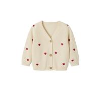 VERTBAUDET Gilet brodé col V bébé en côtes anglaises Cottage écru 18M(81CM)