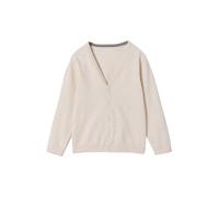 VERTBAUDET Gilet en Maille col V Basics Blanc chiné 3A