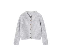 Gilet fille loose maille mousseuse gris chiné 5A