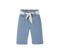 VERTBAUDET Jean Large Bébé avec Ceinture à Nouer Coeurs Stone 4A(104CM)