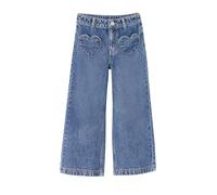 VERTBAUDET Jean Large Fille Coton Coeurs Bleu Moyen 10A