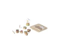 VERTBAUDET Jeu Bébé Coffret 3 Jeux D'Éveil en Bois FSC Rose TU
