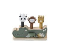 VERTBAUDET Jouet Bébé Jeu Pop up Animaux en Bois FSC Vert TU | adresse, sonore, enfant, motricité fine, dextérité, coordination, jungle
