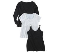 VERTBAUDETKit 3 pièces Grossesse Allaitement T-Shirts + débardeur noir42/44