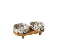 VERTBAUDET Lot 2 Gamelles Céramique avec Support Blanc imprimé TU