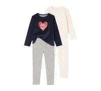 VERTBAUDET Lot 2 Pyjamas Fille Velours Coeurs Manches Longues écru 12A