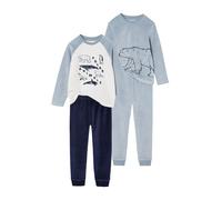 VERTBAUDET Lot 2 Pyjamas garçon Velours Animaux Polaires Bleu Ciel 14A