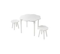 VERTBAUDET Lot 2 tabourets et table fleurs blanc TU