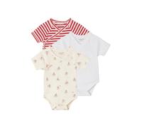 VERTBAUDET Lot 3 Bodies Bébé Garçon Coton Bio Manches Courtes rouge 6M(67CM)