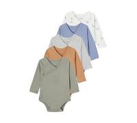 VERTBAUDET Lot 5 bodies animaux manches longues bébé ouverture naissance vert 9M(71CM)