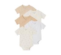 VERTBAUDET Lot 5 bodies bébé manches courtes lapin gris chiné 1M(54CM)