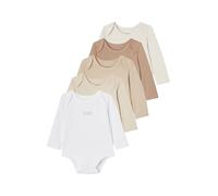 VERTBAUDET Lot 5 bodies manches longues BASICS bébé emmanchures US en coton biolot blanc3M(60CM)