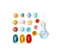 VERTBAUDET Lot de 16 Jouets de Bain avec Panier Multicolore TU