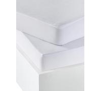 VERTBAUDET Lot De 2 Alèses Imperméables en Éponge Blanc 90X140