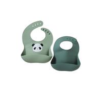 VERTBAUDET Lot de 2 bavoirs en silicone vert sauge TU