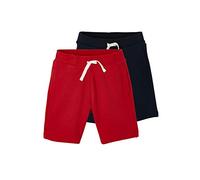Lot de 2 bermudas garçon en molleton lot rouge/marine 3A