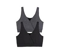 Lot de 2 brassières d'allaitement sans coutures en microfibre lot anthracite/noir M
