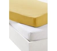 VERTBAUDETLot de 2 draps-Housses bébé en Jersey extensiblejaune curry60X120