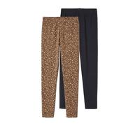 VERTBAUDET Lot de 2 Leggings Fille Basics Marron imprimé 4A