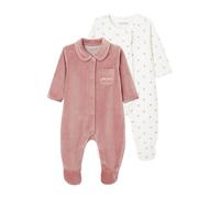 VERTBAUDET Lot de 2 Pyjamas Bébé Fille en Velours Fleurs Vieux Rose Naissance(50CM)