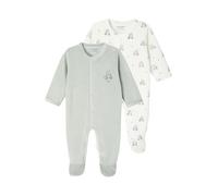 VERTBAUDET Lot de 2 Pyjamas Bébé Naissance en Velours Vert d'eau 18M(81CM)
