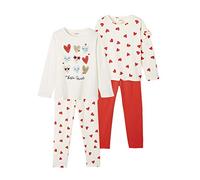 VERTBAUDET Lot de 2 Pyjamas Fille Coeurs Coton Ivoire 6A