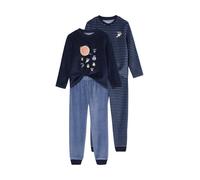 VERTBAUDET Lot de 2 Pyjamas Garçon Velours Espace Rayures Marine 4A