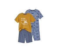 VERTBAUDET Lot de 2 pyjashorts garçon Baleines Lot Moutarde et Bleu 12A