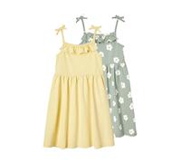VERTBAUDET Lot de 2 Robes à Bretelles Fille 1 imprimée + 1 Unie Vert Sauge 10A