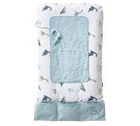 VERTBAUDET Lot de 2 tapis pour matelas bleu grisé + blanc TU