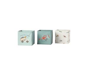 VERTBAUDET Lot De 3 Bacs De Rangement Engins De Chantier vert TU