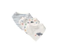 Lot 3 bavoirs bandanas en gaze de coton bord de mer TU