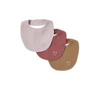 VERTBAUDET Lot 3 bavoirs naissance en gaze de coton lot rose TU