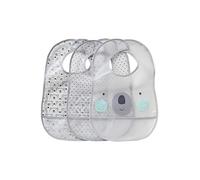 VERTBAUDET Lot de 3 Bavoirs Bébé Plastifiés à Scratch assortis ours TU