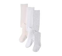 Vertbaudet Lot de 3 collants pour bébé., Blanc/rose pâle/gris chiné,
