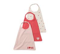 VERTBAUDET Lot de 3 Grands Bavoirs Bébé Doublure Éponge Mon coeur TU