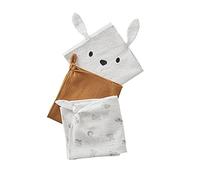 VERTBAUDET Lot de 3 langes JOUY STORY en gaze de coton bio* 2 écrus imprimés + 1 uni caramel TU
