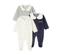 VERTBAUDET Lot de 3 Pyjamas Bébé Fille en Velours Coeurs
