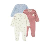 VERTBAUDET Lot de 3 Pyjamas Bébé Garçon en Velours Rayures Bleu Nuit 3M(60CM)