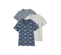 VERTBAUDET Lot de 3 t-Shirts Baleine garçon Manches Courtes Bleu océan 12A