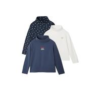 VERTBAUDET Lot de 3 T Shirts Col Roulé Fille Manches Longues Encre 6A