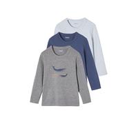 VERTBAUDET Lot de 3 Tee-Shirts Baleine garçon Manches Longues Bleu Ciel 4A