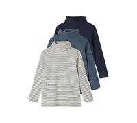 VERTBAUDET Lot de 3 Tee Shirts Col Roulé Garçon Rayures Encre 10A