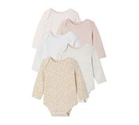 VERTBAUDET Lot de 5 bodies bébé fille ouverture américaine manches longues écru 6M(67CM)