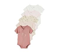 VERTBAUDET Lot de 5 bodies manches courtes bébé ouverture naissance rose pâle 1M(54CM)