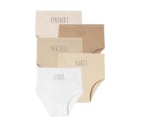 VERTBAUDET Lot de 5 Culottes Semainier Bébé Interlock lot Blanc 9M(71CM)