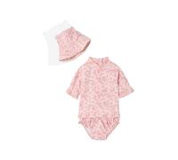 VERTBAUDET Maillot Bain Anti UV 3 Pièces Bébé Fille Zippé Rose poudré 36M(97CM)
