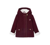 VERTBAUDET Manteau à capuche en drap de laine fille doublé sherpa bordeaux 12A